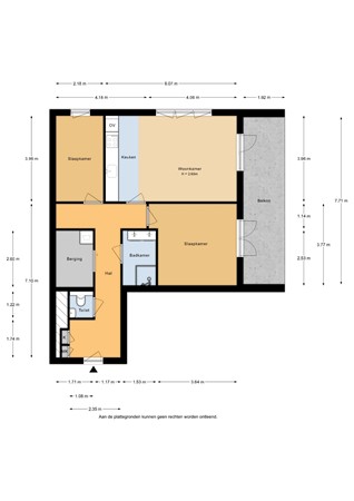Floorplan - IJdoornlaan 1445F, 1034 BM Amsterdam
